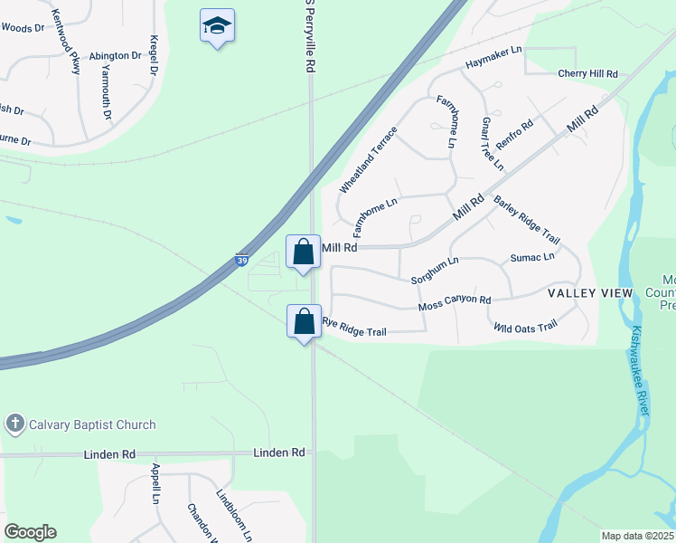 map of restaurants, bars, coffee shops, grocery stores, and more near 7051 Sorghum Lane in Cherry Valley