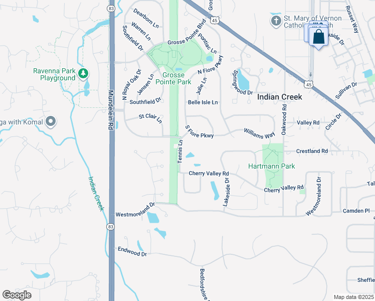 map of restaurants, bars, coffee shops, grocery stores, and more near 960 North Lakeside Drive in Vernon Hills