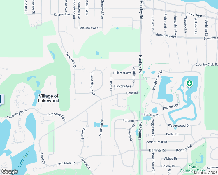 map of restaurants, bars, coffee shops, grocery stores, and more near 7125 Bannockburn Circle in Village of Lakewood