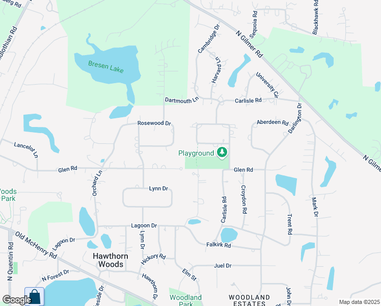 map of restaurants, bars, coffee shops, grocery stores, and more near 9 South Highview Circle in Hawthorn Woods