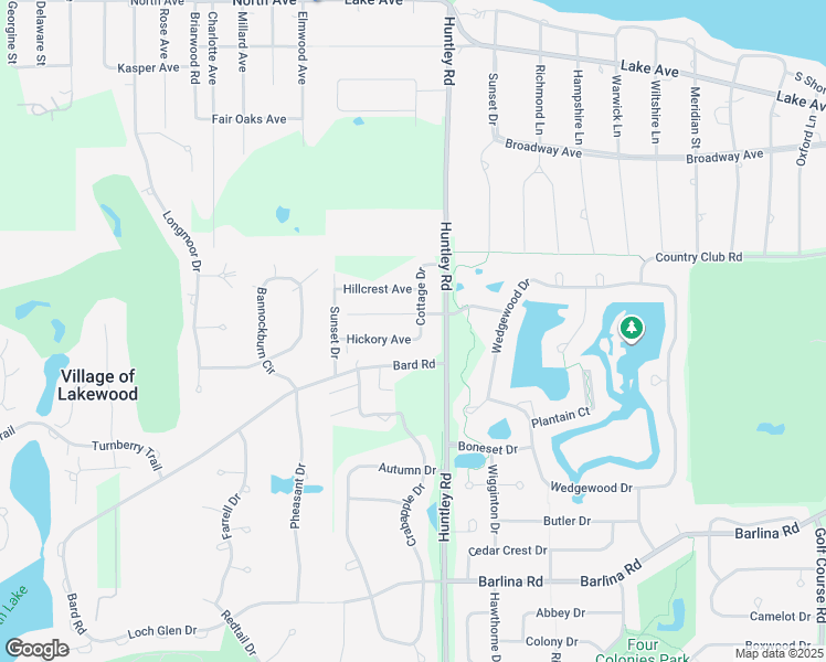 map of restaurants, bars, coffee shops, grocery stores, and more near 8701 Hickory Avenue in Crystal Lake