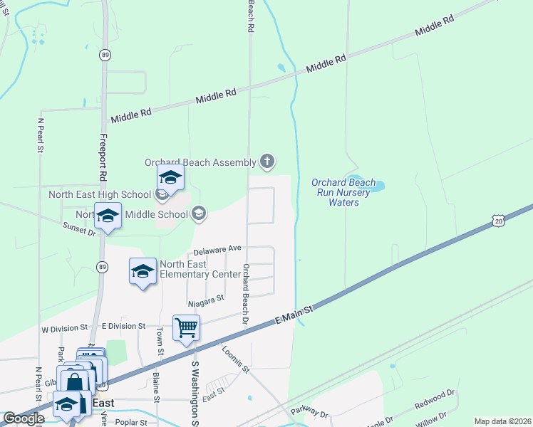 map of restaurants, bars, coffee shops, grocery stores, and more near 178-198 Concord Dr in North East