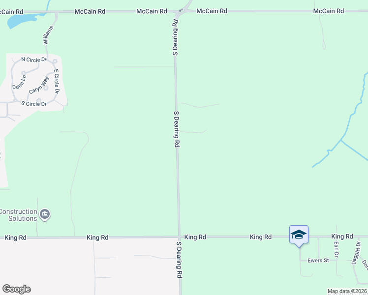 map of restaurants, bars, coffee shops, grocery stores, and more near 2645 South Dearing Road in Spring Arbor