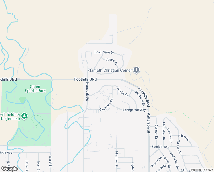 map of restaurants, bars, coffee shops, grocery stores, and more near 5635 North Hills Drive in Klamath Falls