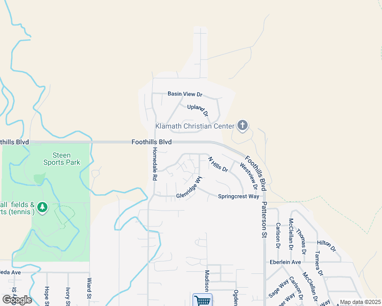 map of restaurants, bars, coffee shops, grocery stores, and more near 5524 Havencrest Drive in Klamath Falls