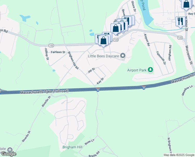 map of restaurants, bars, coffee shops, grocery stores, and more near 5 Elizabeth Street in Grafton