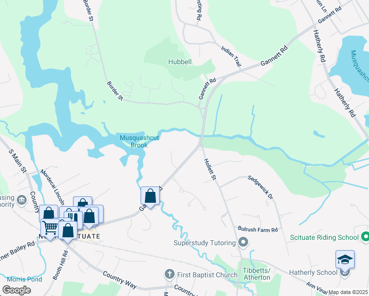 map of restaurants, bars, coffee shops, grocery stores, and more near 222 Gannett Road in Scituate