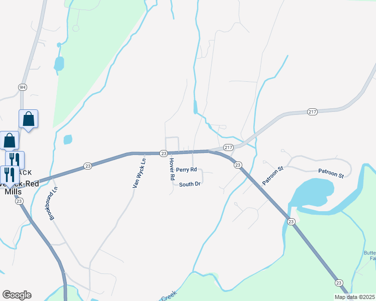map of restaurants, bars, coffee shops, grocery stores, and more near 11 Penn Ave in Claverack-Red Mills