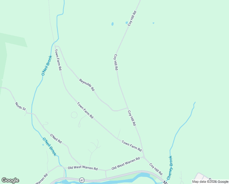 map of restaurants, bars, coffee shops, grocery stores, and more near 381 Coy Hill Road in Warren