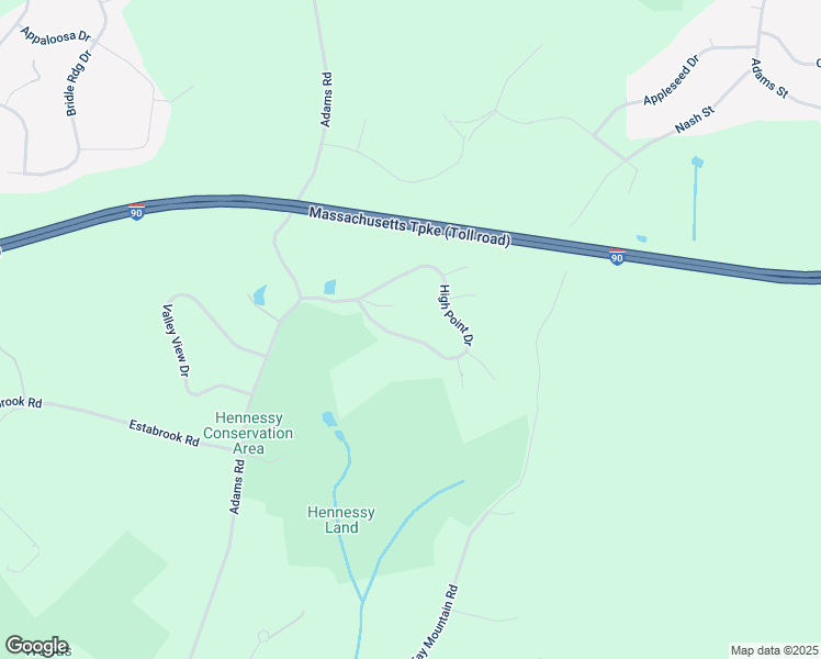 map of restaurants, bars, coffee shops, grocery stores, and more near 9 High Point Drive in Grafton