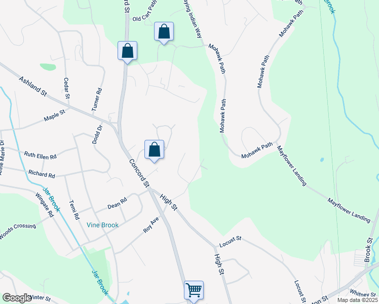 map of restaurants, bars, coffee shops, grocery stores, and more near 122 Jennings Road in Holliston