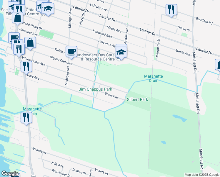 map of restaurants, bars, coffee shops, grocery stores, and more near 570 International Avenue in LaSalle