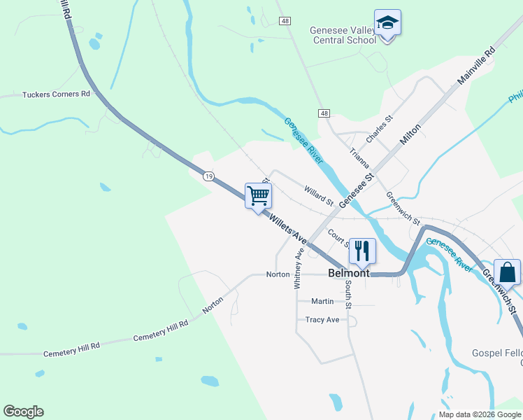 map of restaurants, bars, coffee shops, grocery stores, and more near 32 Willets Avenue in Belmont