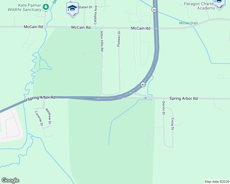 map of restaurants, bars, coffee shops, grocery stores, and more near 2345 Arbor Hills Road in Jackson