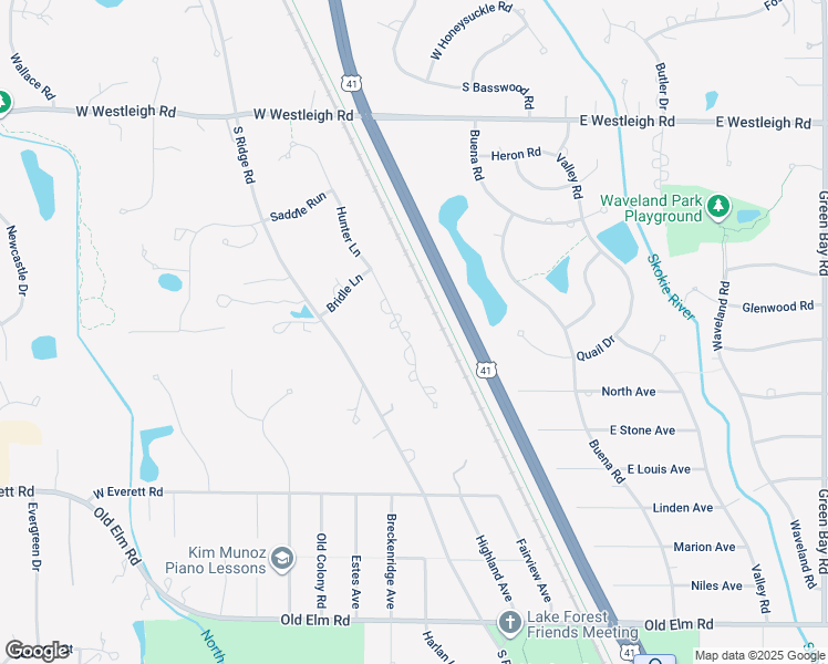 map of restaurants, bars, coffee shops, grocery stores, and more near 751 Hunter Lane in Lake Forest