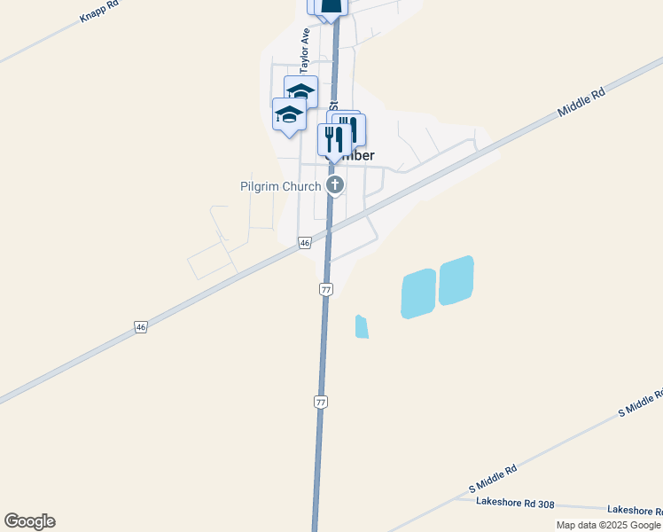 map of restaurants, bars, coffee shops, grocery stores, and more near 7001 Elizabeth Street in Comber