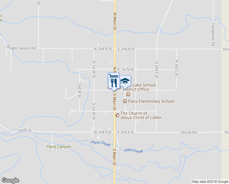 map of restaurants, bars, coffee shops, grocery stores, and more near 34 South Main Street in Paris