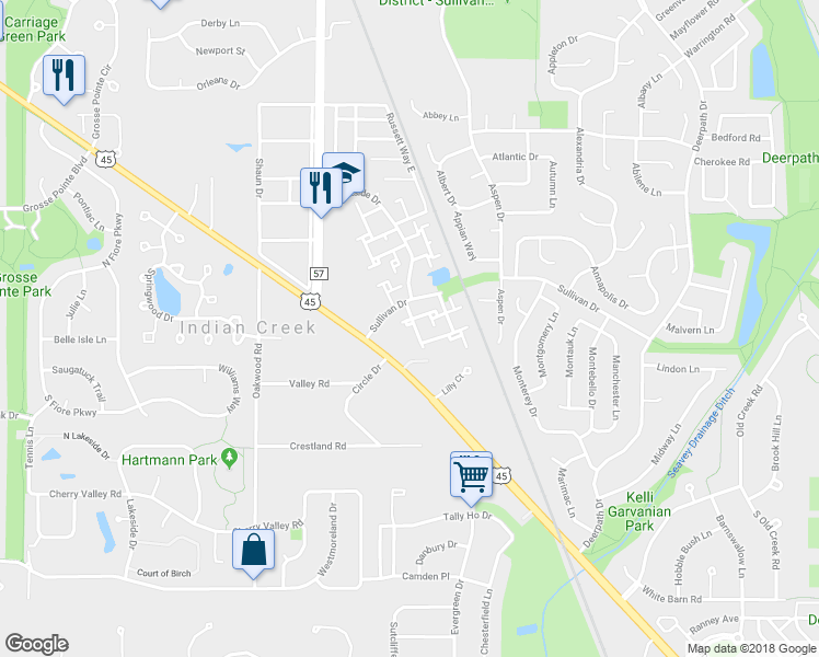 map of restaurants, bars, coffee shops, grocery stores, and more near 401 Ashwood Court in Vernon Hills