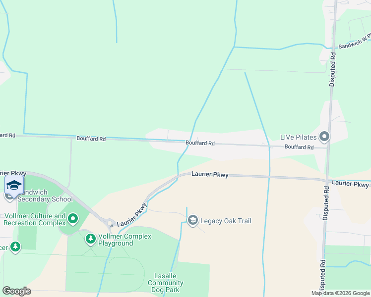 map of restaurants, bars, coffee shops, grocery stores, and more near 2580 Bouffard Road in LaSalle