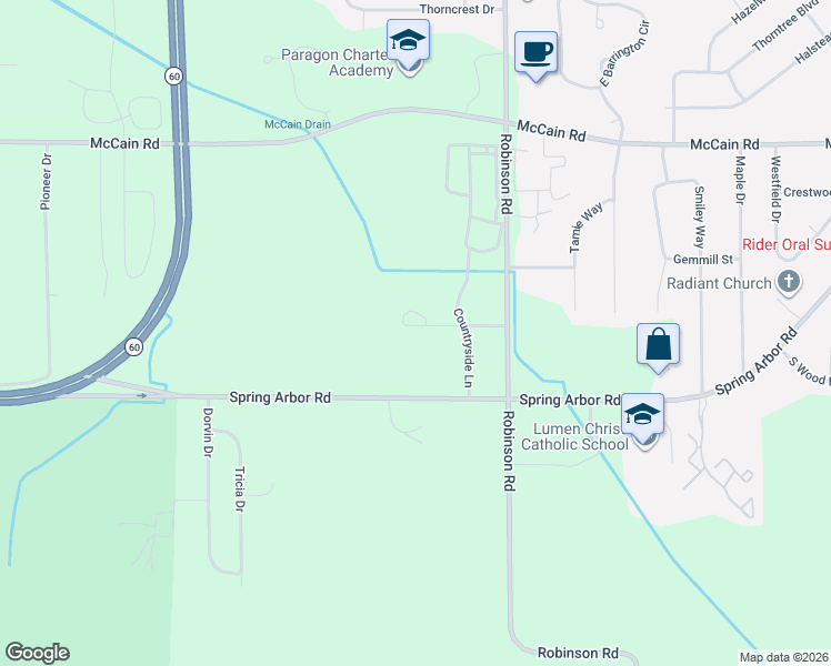 map of restaurants, bars, coffee shops, grocery stores, and more near 2946 Countryside Ln in Jackson