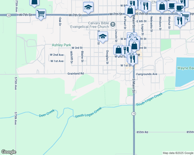 map of restaurants, bars, coffee shops, grocery stores, and more near 500-562 Grainland Road in Wayne