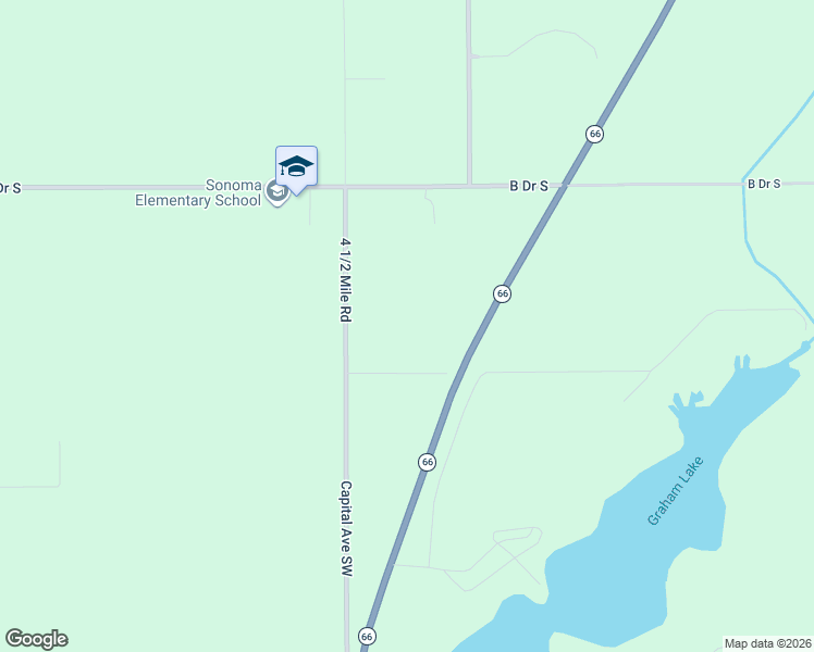 map of restaurants, bars, coffee shops, grocery stores, and more near 4869 East Paradise Road in Battle Creek