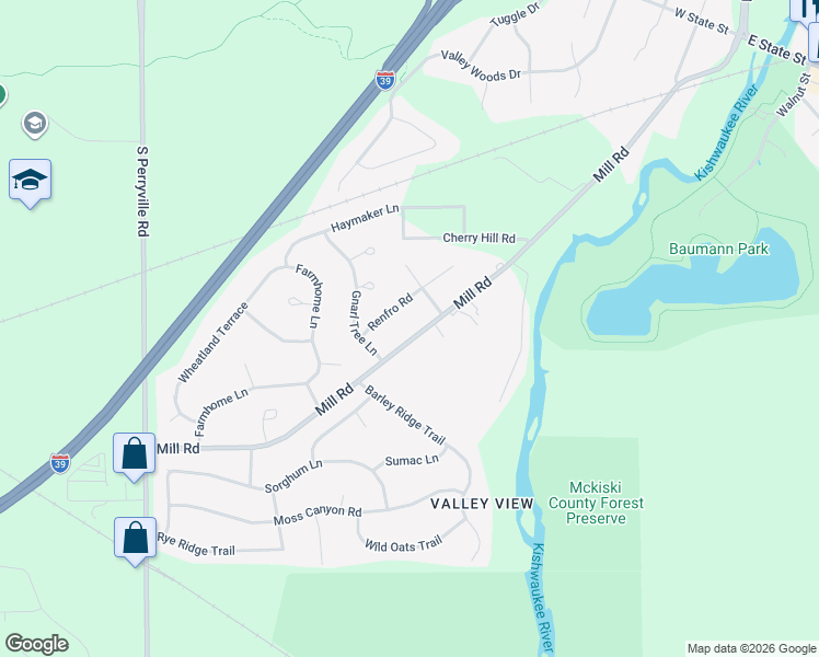map of restaurants, bars, coffee shops, grocery stores, and more near 3785 Mill Road in Cherry Valley