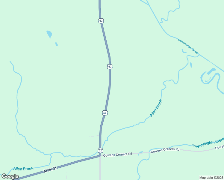 map of restaurants, bars, coffee shops, grocery stores, and more near 5262 U.S. 62 in Conewango Valley