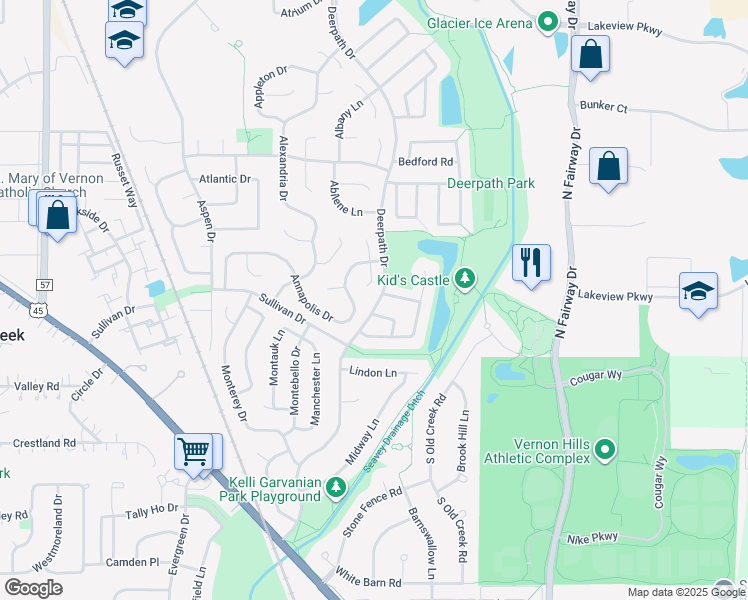 map of restaurants, bars, coffee shops, grocery stores, and more near in Indian Creek
