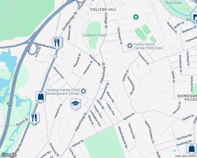 map of restaurants, bars, coffee shops, grocery stores, and more near 4 Alex Circle in Auburn