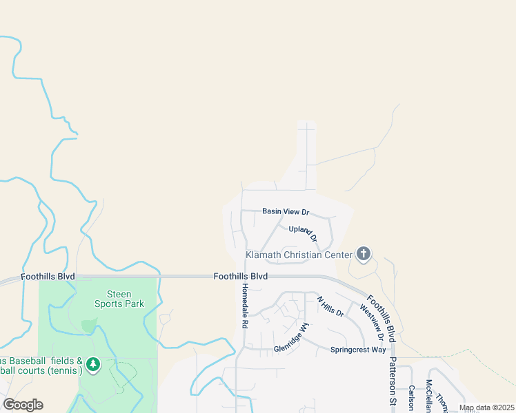 map of restaurants, bars, coffee shops, grocery stores, and more near 5441 Basin View Drive in Klamath Falls