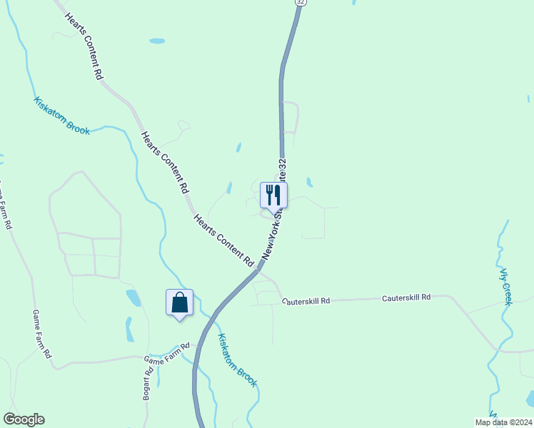 map of restaurants, bars, coffee shops, grocery stores, and more near 5207 New York 32 in Catskill