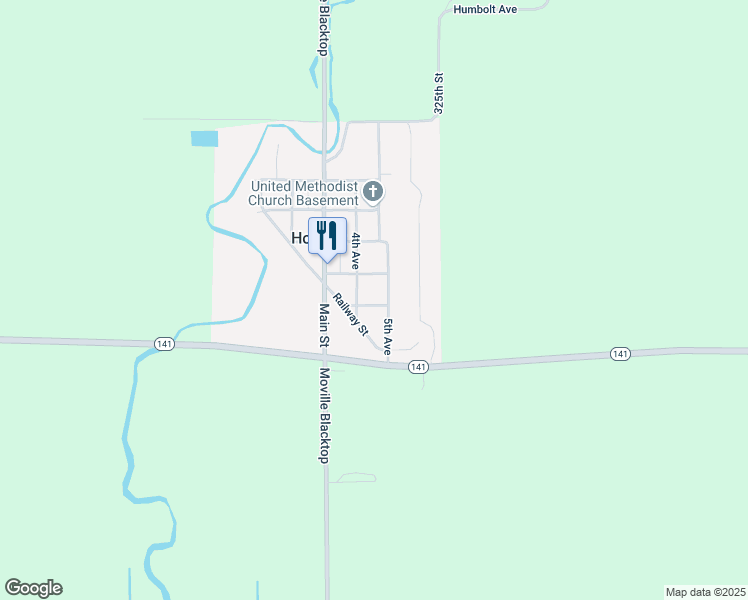 map of restaurants, bars, coffee shops, grocery stores, and more near 5th Avenue in Hornick