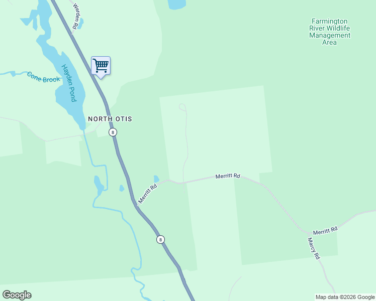 map of restaurants, bars, coffee shops, grocery stores, and more near Sugar House Road in Otis