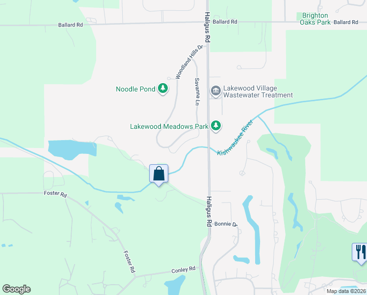 map of restaurants, bars, coffee shops, grocery stores, and more near 6931 Cambria Cove in Village of Lakewood