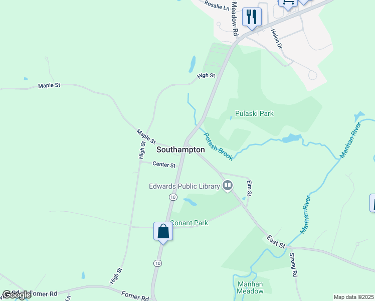 map of restaurants, bars, coffee shops, grocery stores, and more near 5 East Street in Southampton