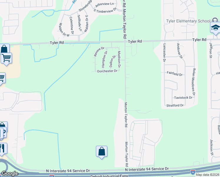map of restaurants, bars, coffee shops, grocery stores, and more near 43593 Dorchester Drive in Belleville