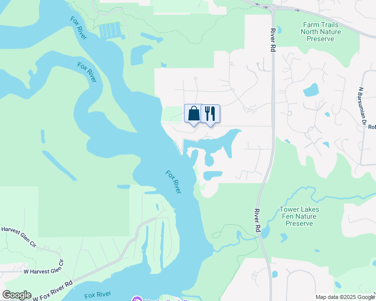 map of restaurants, bars, coffee shops, grocery stores, and more near 509 Kazimour Drive in Lake Barrington
