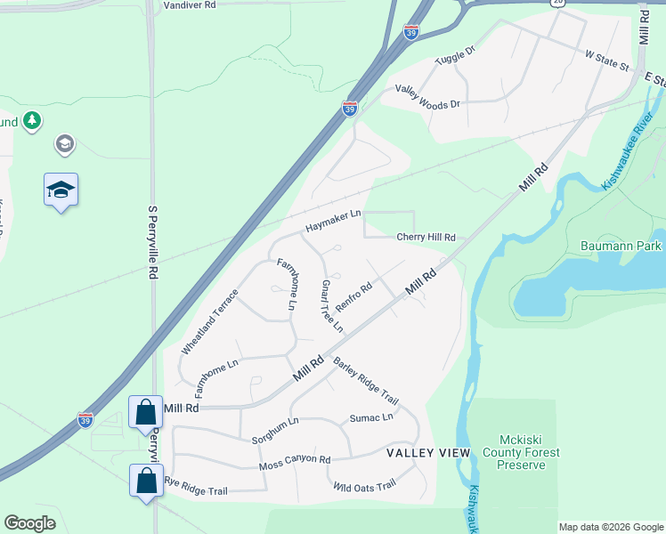 map of restaurants, bars, coffee shops, grocery stores, and more near 7452 Gnarl Tree Court in Cherry Valley