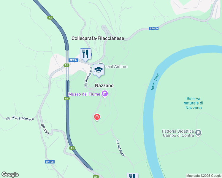 map of restaurants, bars, coffee shops, grocery stores, and more near 20 Via Dante Alighieri in Nazzano