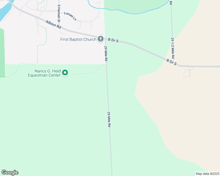 map of restaurants, bars, coffee shops, grocery stores, and more near 10884 29 Mile Road in Albion