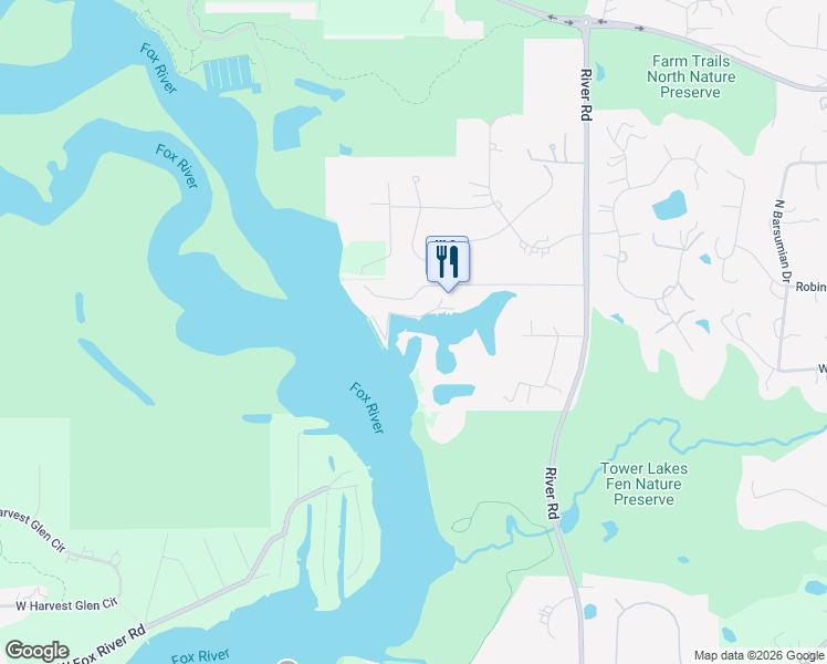 map of restaurants, bars, coffee shops, grocery stores, and more near 509 Kazimour Drive in Lake Barrington