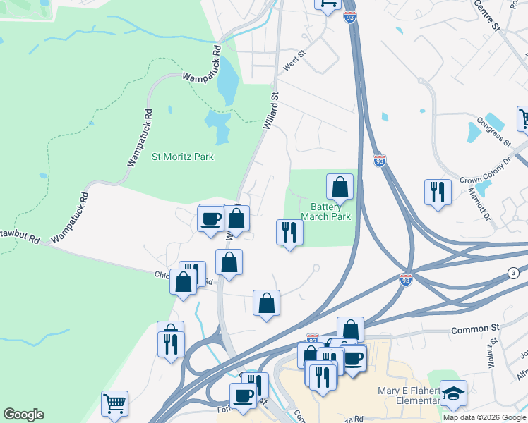 map of restaurants, bars, coffee shops, grocery stores, and more near 790 Willard Street in Quincy