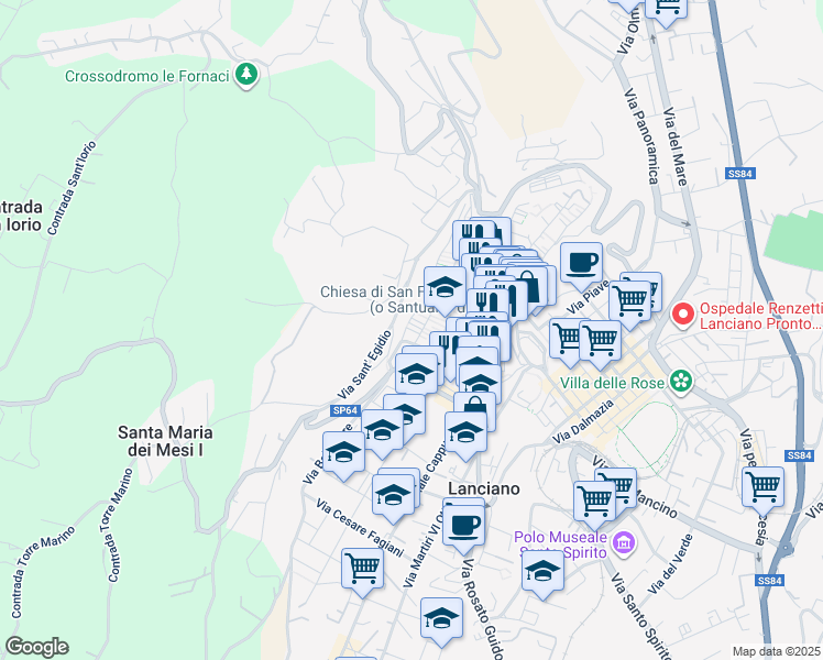 map of restaurants, bars, coffee shops, grocery stores, and more near 53 Via G. Finamore in Lanciano