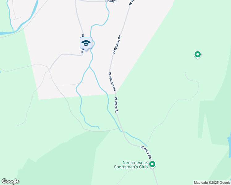 map of restaurants, bars, coffee shops, grocery stores, and more near 98 West Warren Road in Ware