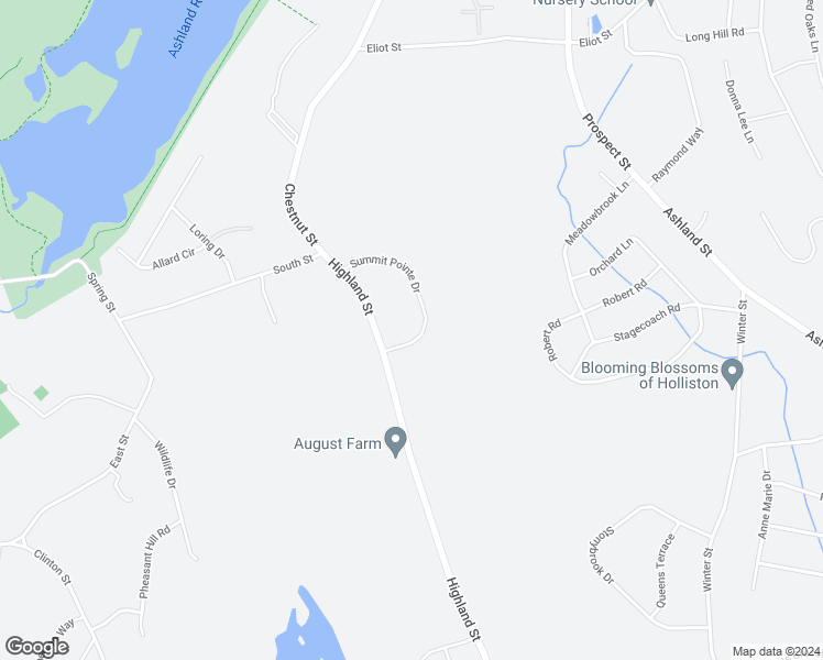 map of restaurants, bars, coffee shops, grocery stores, and more near 7 Summit Pointe Drive in Holliston