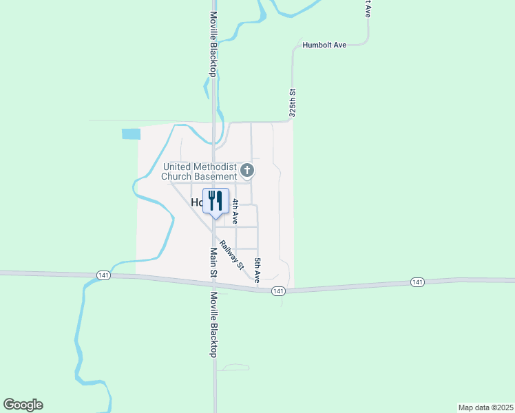 map of restaurants, bars, coffee shops, grocery stores, and more near 5th Avenue in Hornick
