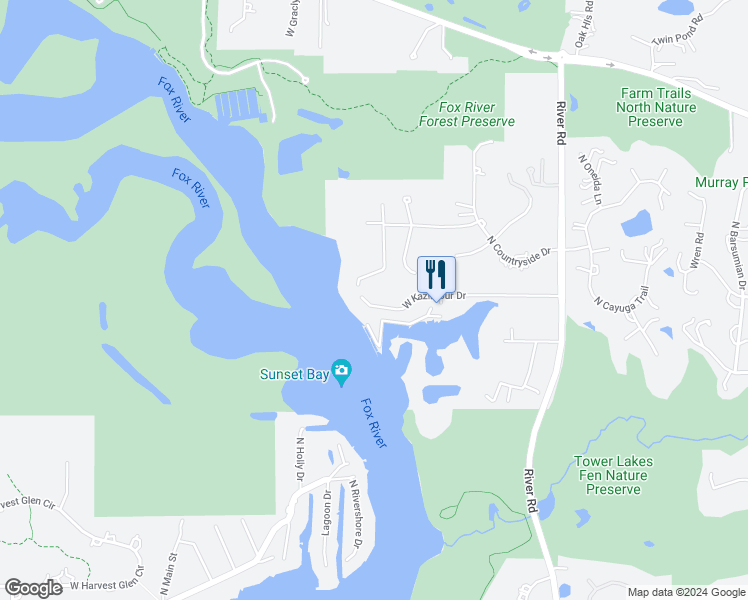 map of restaurants, bars, coffee shops, grocery stores, and more near 306 Kazimour Drive in Barrington