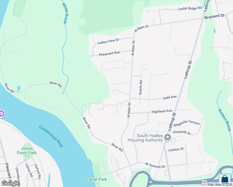 map of restaurants, bars, coffee shops, grocery stores, and more near 4 Strong Farm Lane in South Hadley