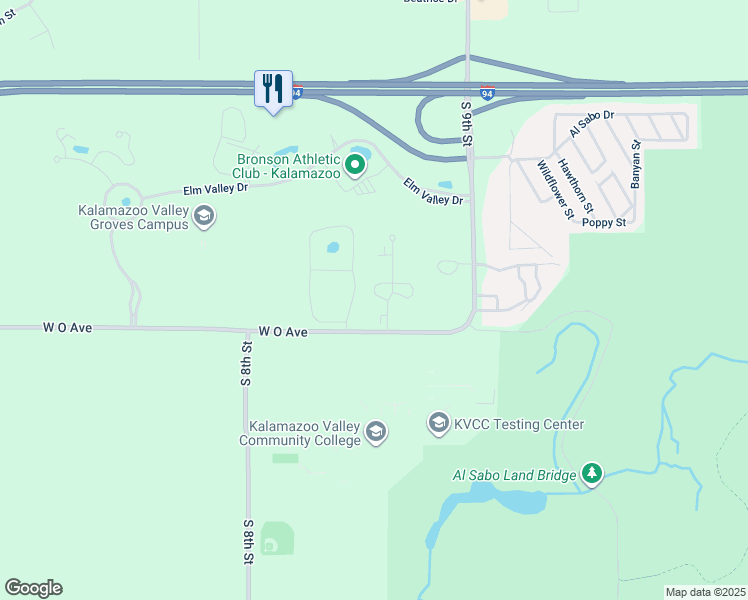 map of restaurants, bars, coffee shops, grocery stores, and more near 5930 Briarcliff Lane in Kalamazoo